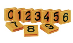 Plaquette numérotée, un chiffre, jaune (0-9)